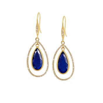 Bernd Wolf Collection "Venezo" Blue Lapis Earrings (Lg)