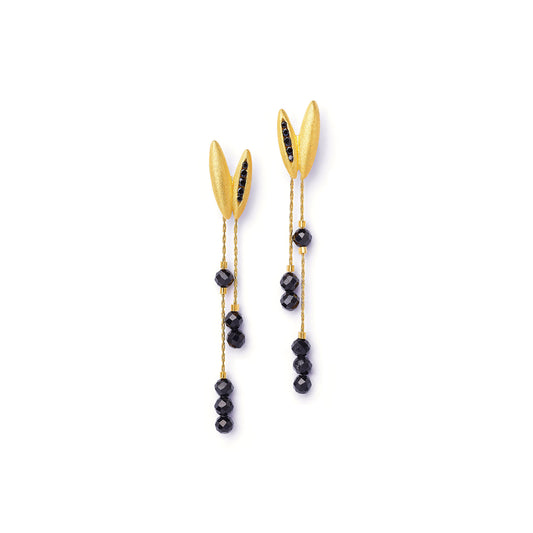 Bernd Wolf Collection "Venala" Black Spinel Drop Earrings