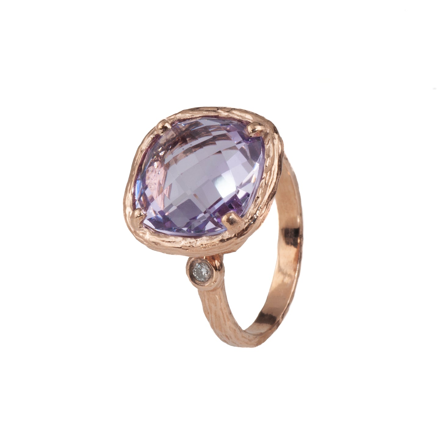 Riverbend Collection Rose Gold Pink Amethyst Ring