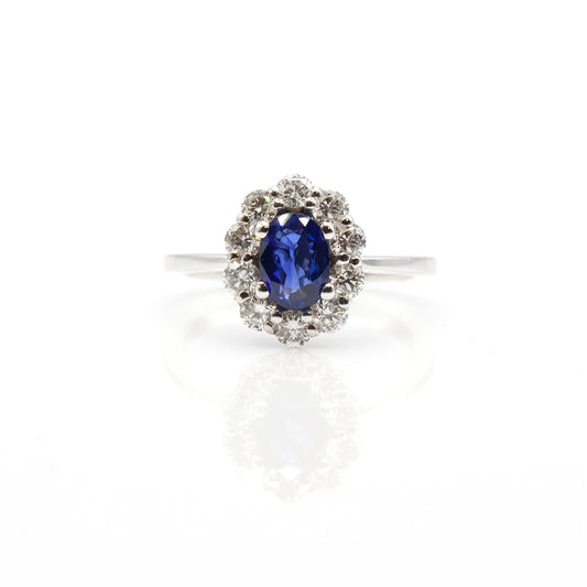 Estate Collection Sapphire & Diamond Halo Ring