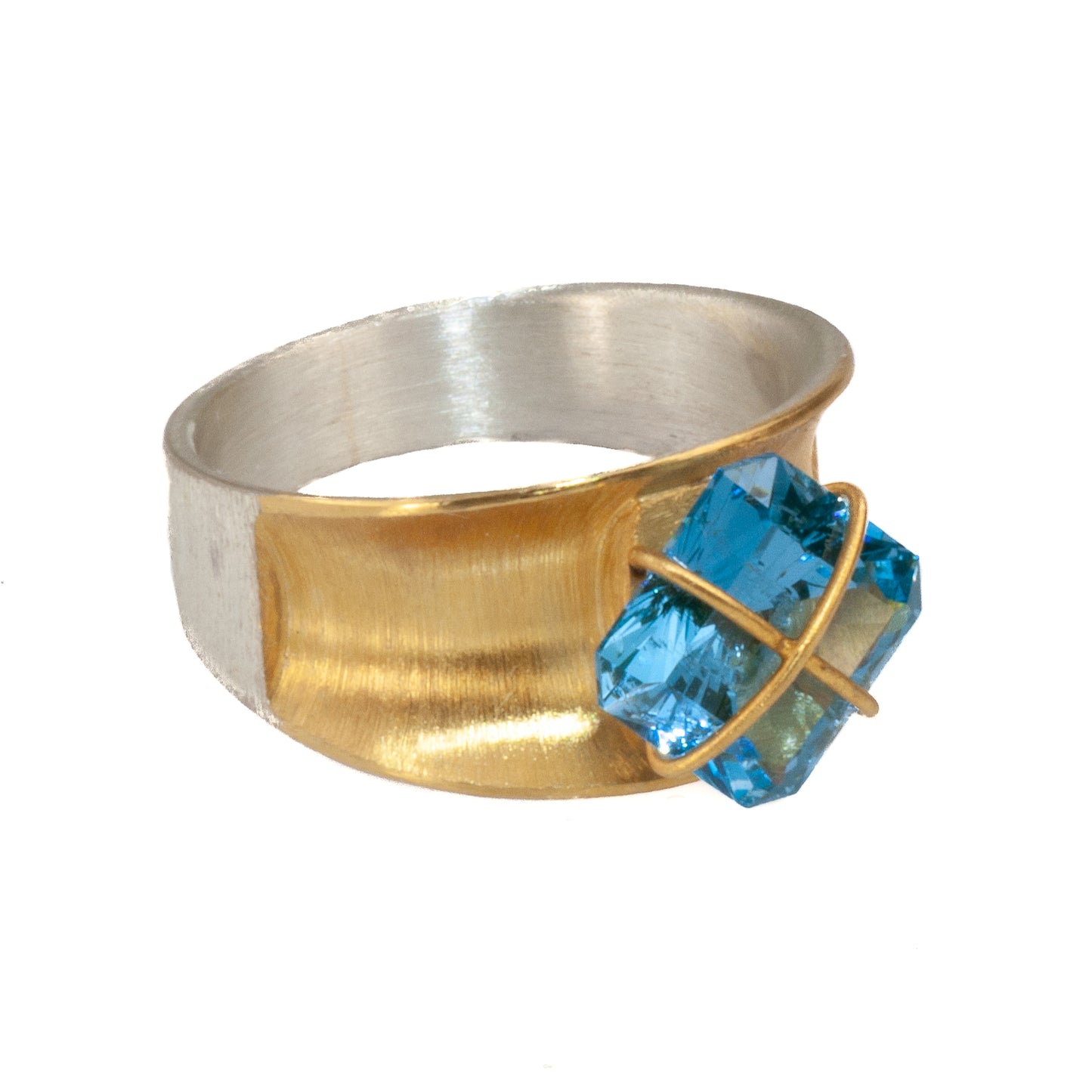 Mysterium Collection 2-Tone Concave "Gift Wrap" Ring
