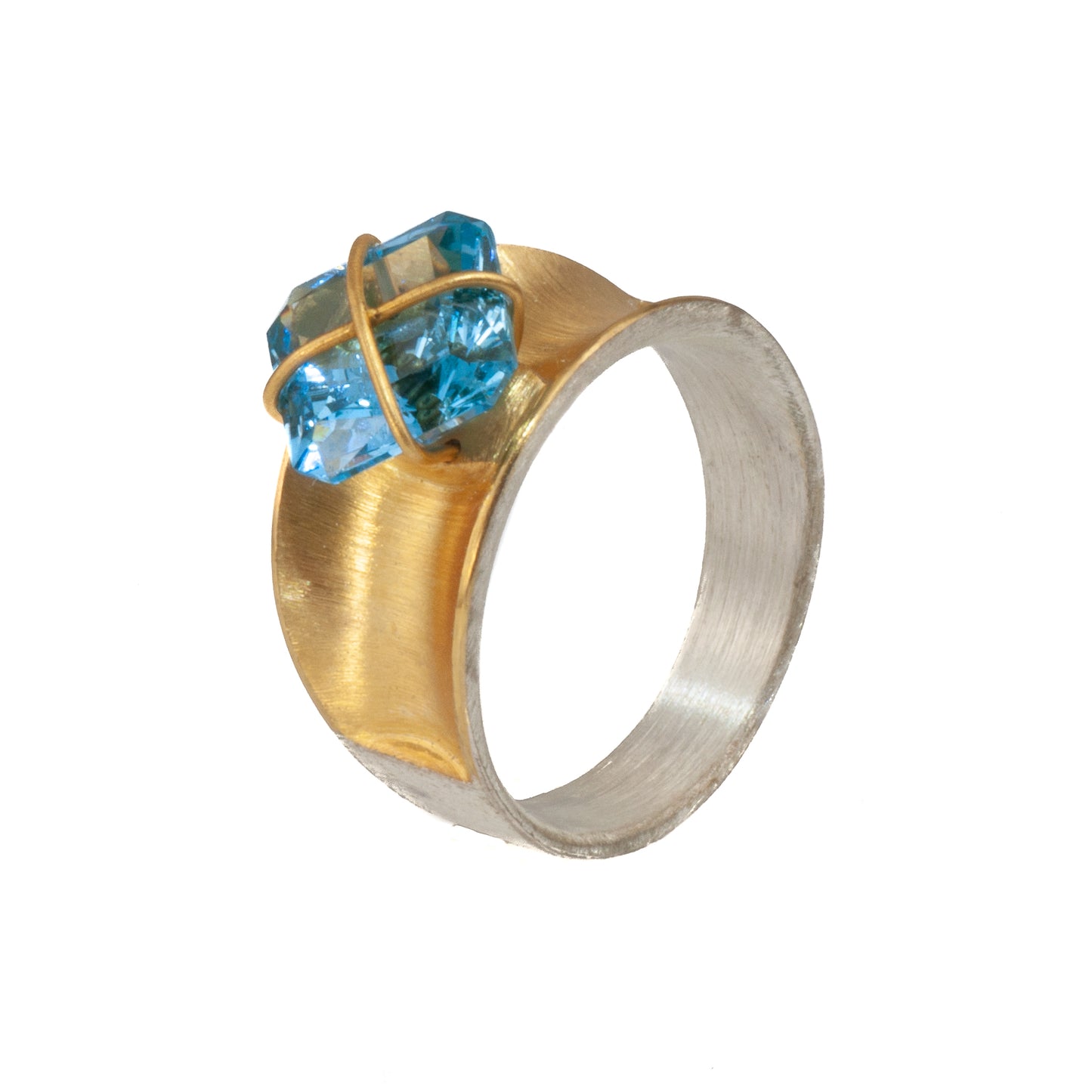 Mysterium Collection 2-Tone Concave "Gift Wrap" Ring
