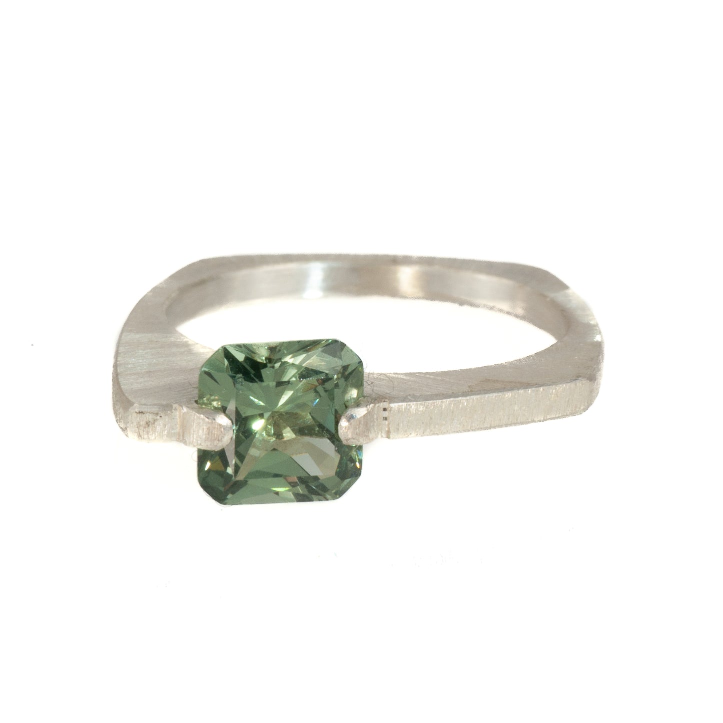 Mysterium Collection Asymmetrical Synthetic Green Spinel Ring