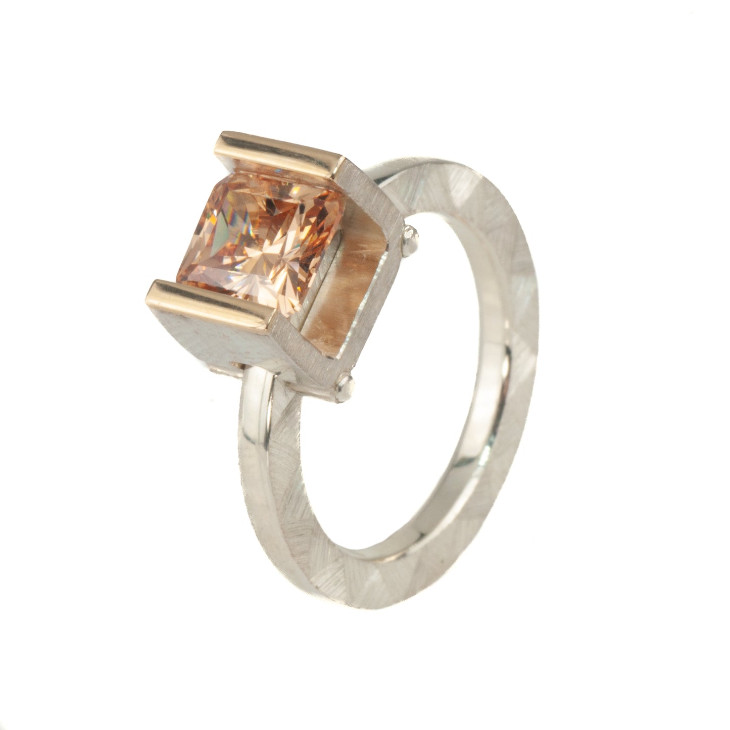 Mysterium Collection Sterling & 14k Champagne Cubic Zirconia Ring
