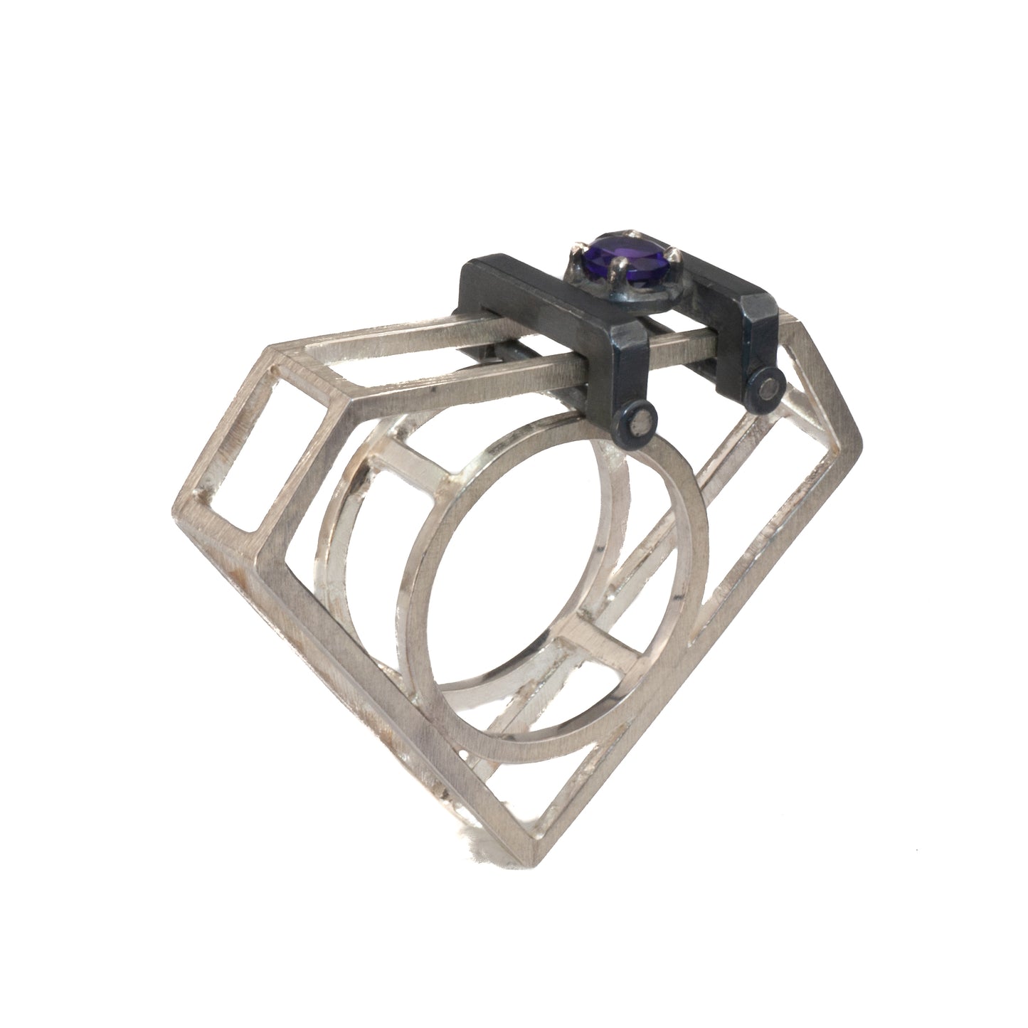 Mysterium Collection "Diamond" Ring with Amethyst