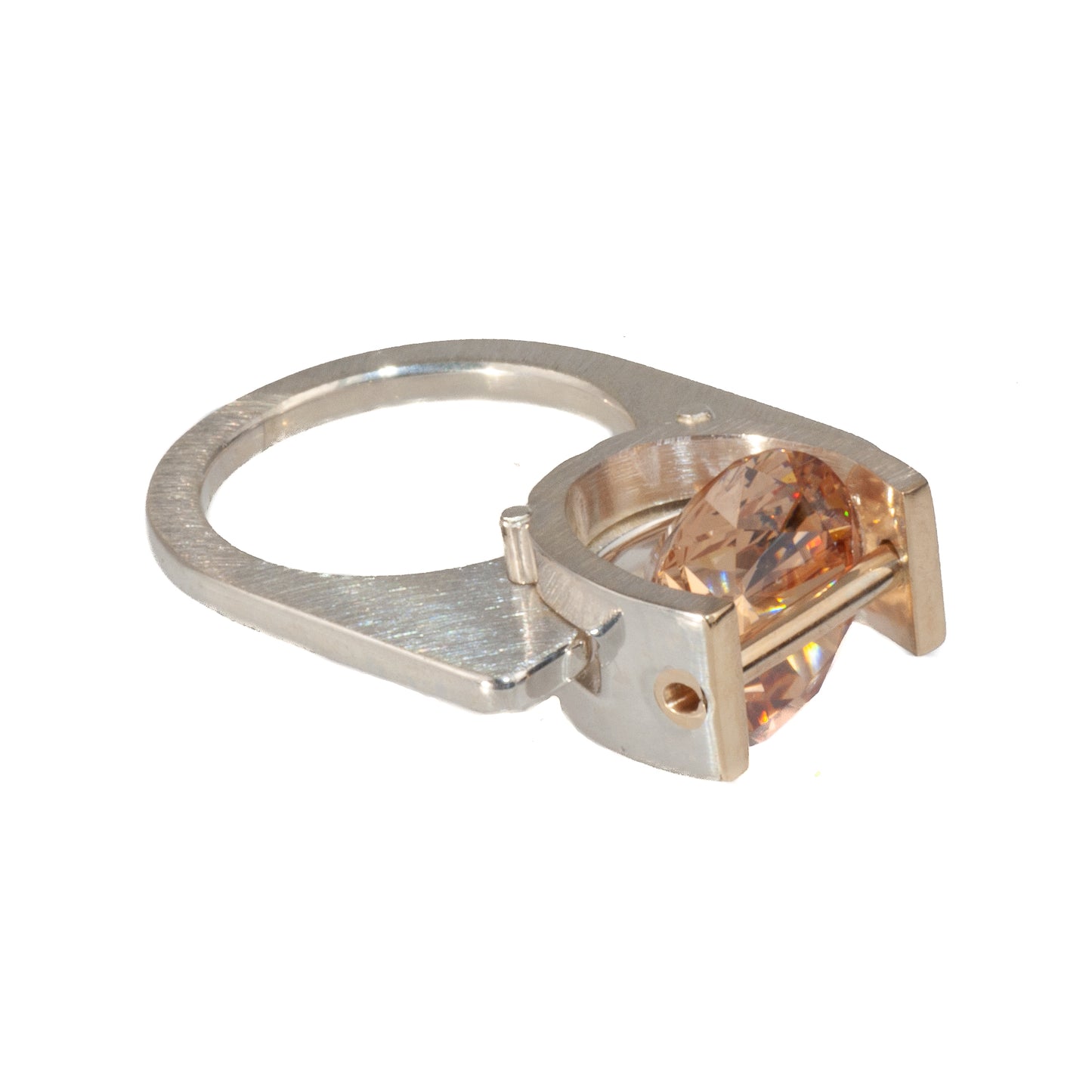 Mysterium Collection Sterling/ 14k Champagne Cubic Zirconia Ring