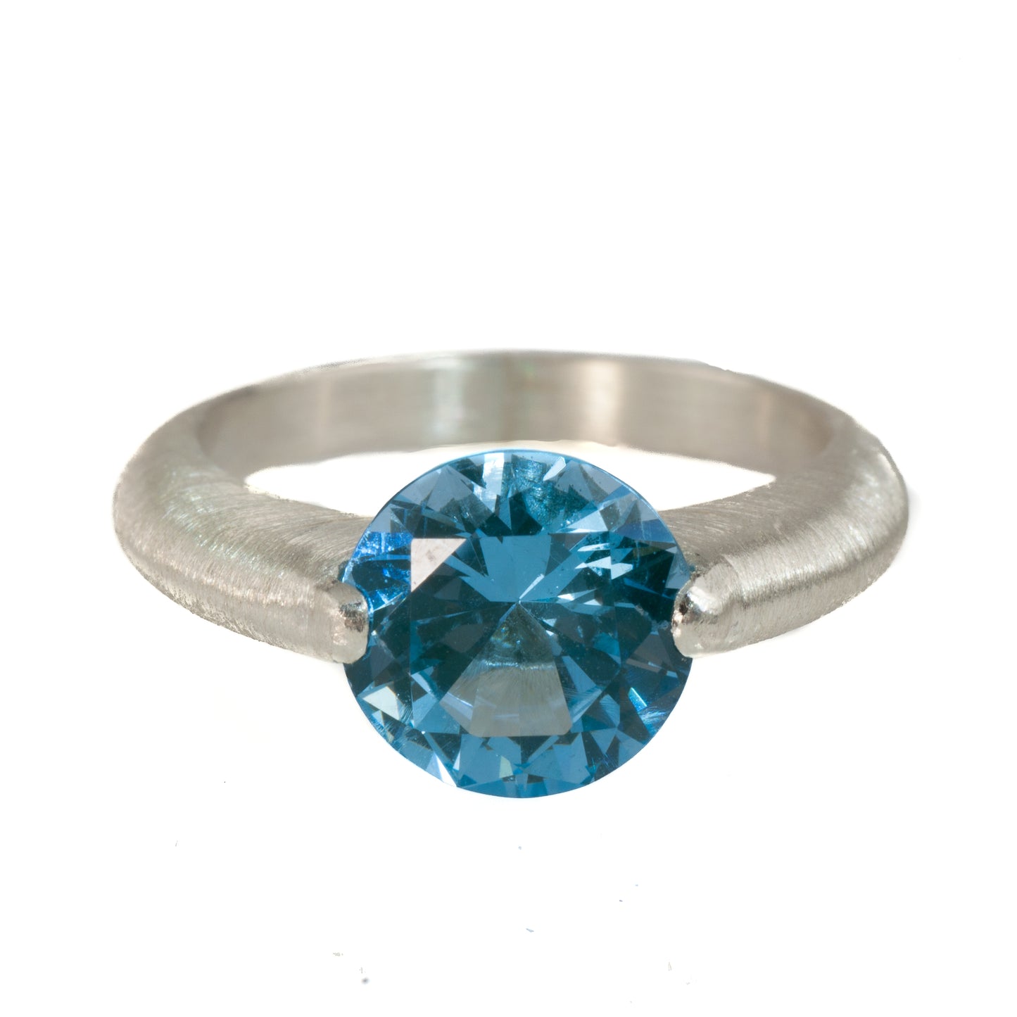 Mysterium Collection Textured Swiss Blue Synthetic Spinel Ring