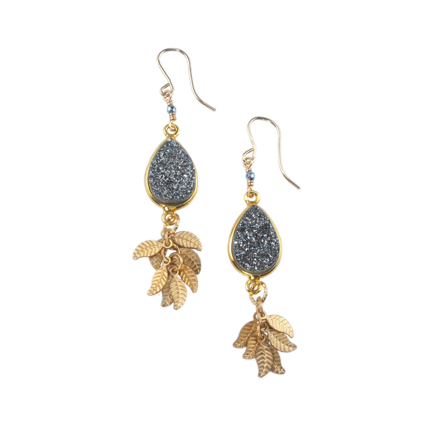 Anna Hollinger Collection Gray Druzy Earrings