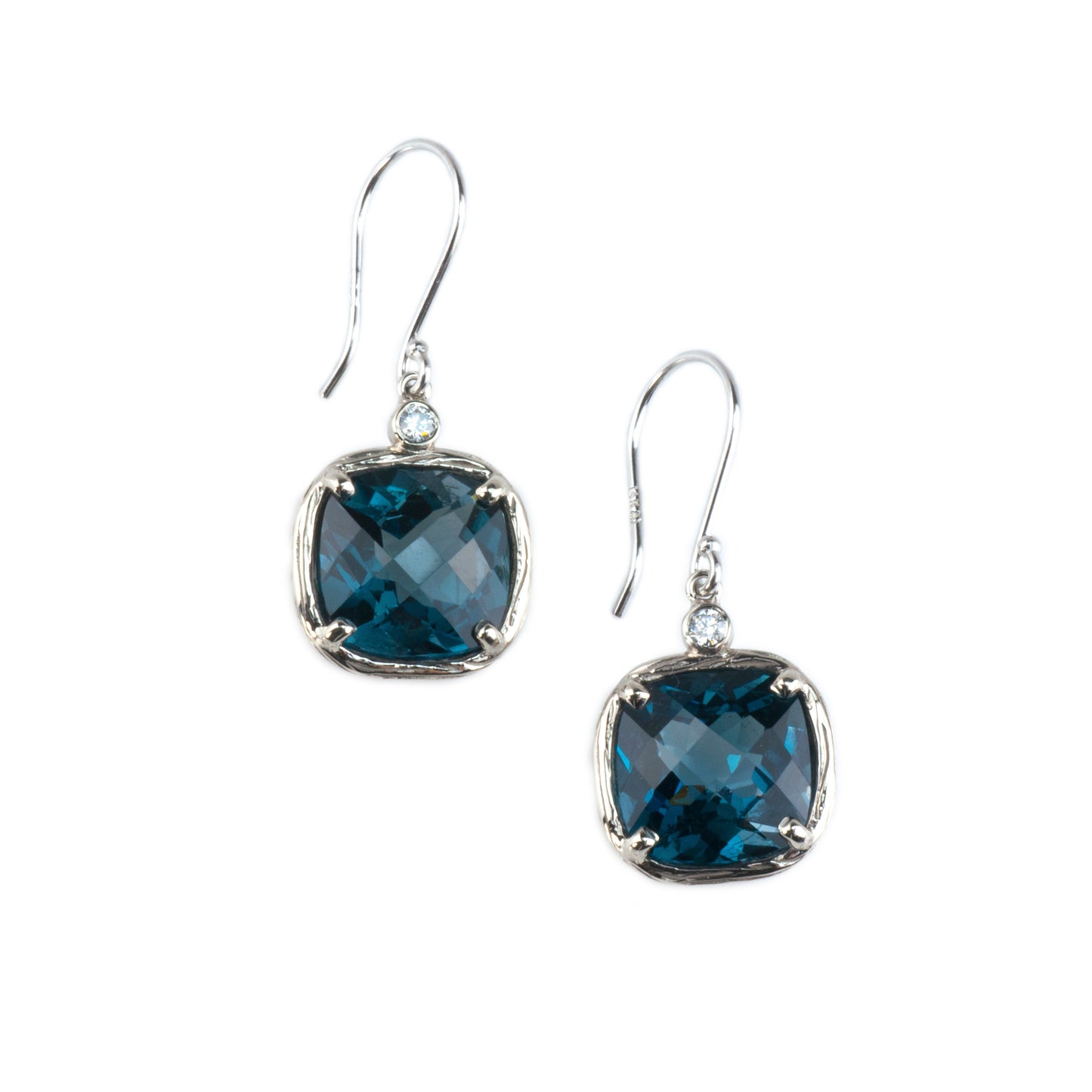 Riverbend Collection White Gold London Blue Topaz Earrings