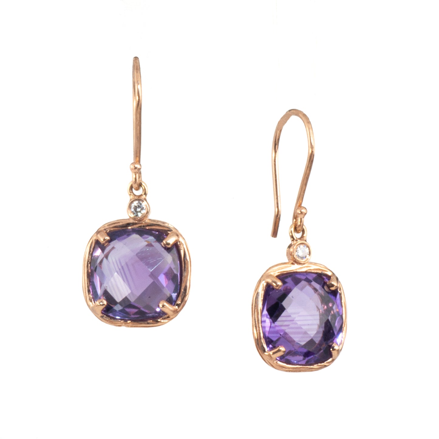 Riverbend Collection Rose Gold Amethyst Earrings