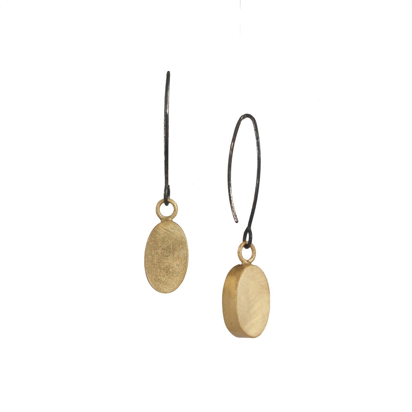 Mysterium Collection Black & Gold Oval Drop Earrings