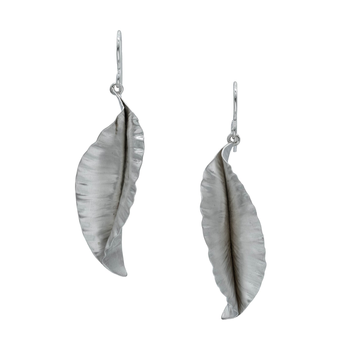 Vitrice McMurry Sterling Hammered Leaf Earrings (XL)