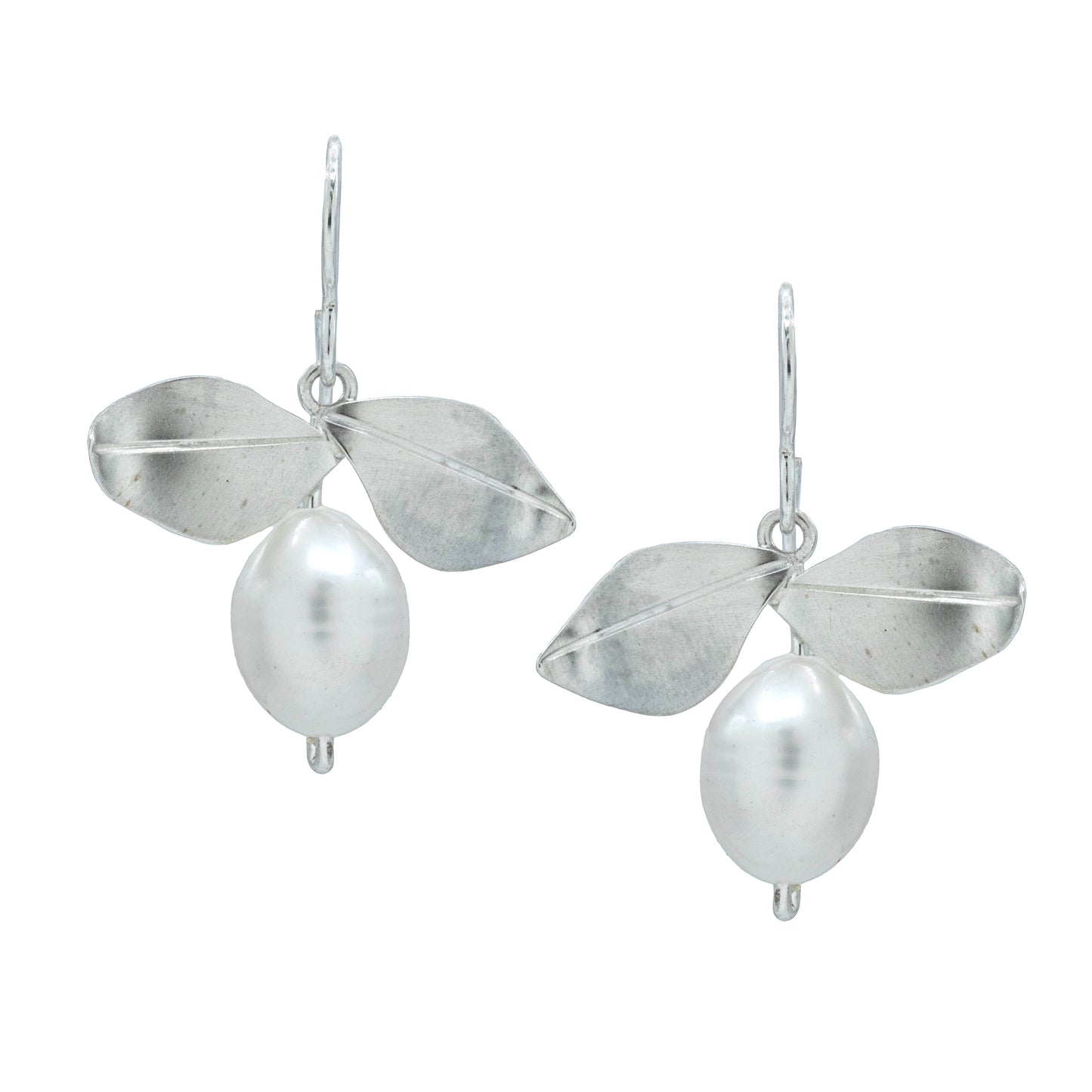 Vitrice McMurry Sterling Pearl Leaf Earrings