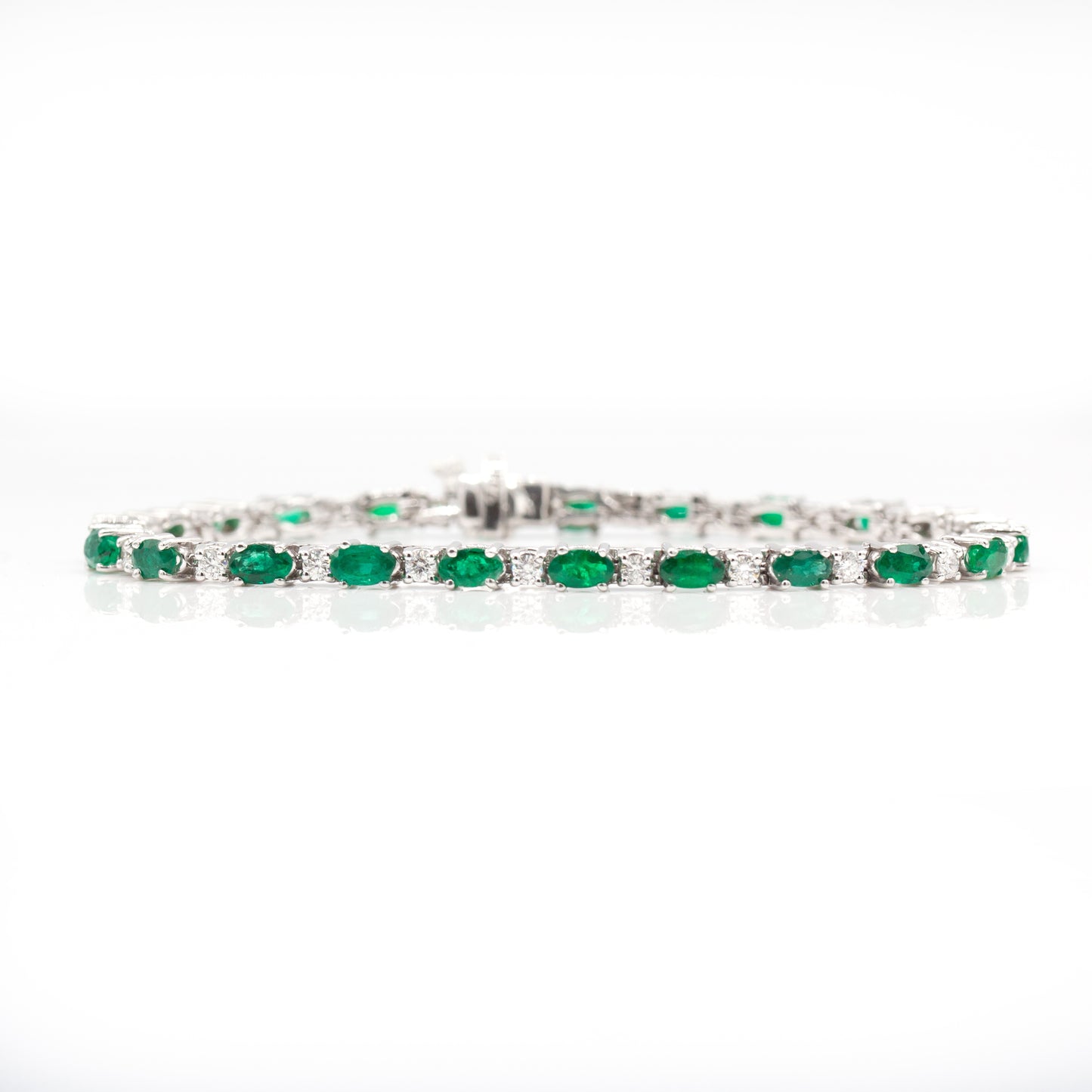 14K Gold Emerald & Diamond Bracelet