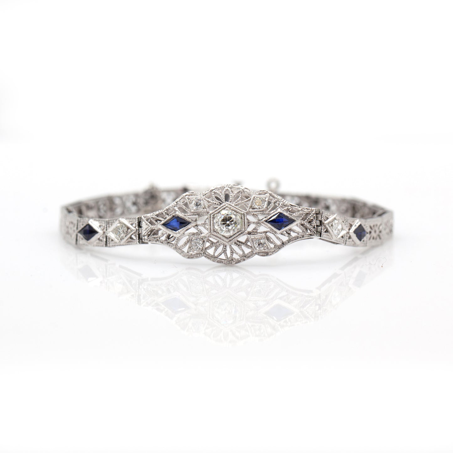 Estate Collection Art Deco Diamond & Sapphire Bracelet