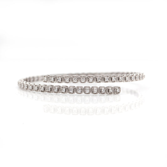 14K White Gold Diamond Wrap Bracelet