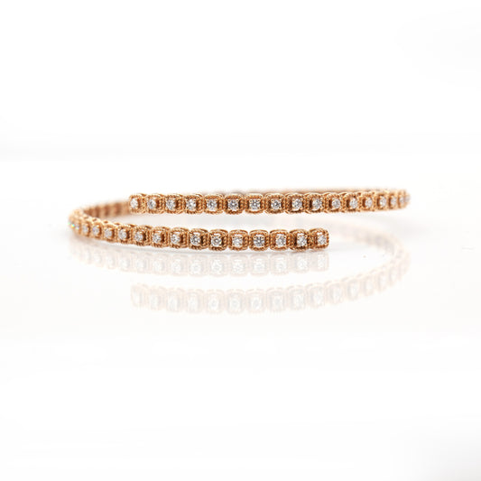 14K Rose Gold Diamond Wrap Bracelet