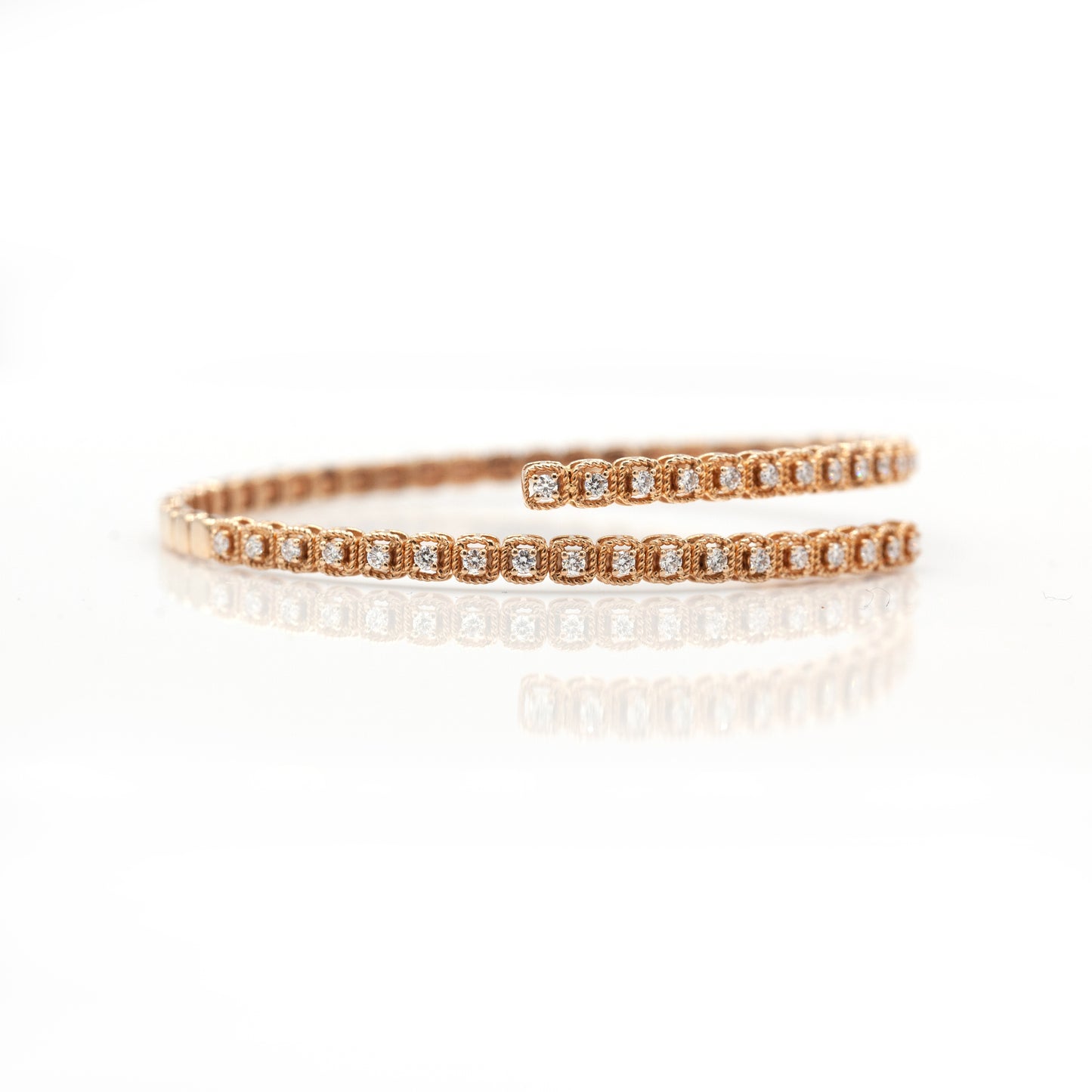 14K Rose Gold Diamond Wrap Bracelet