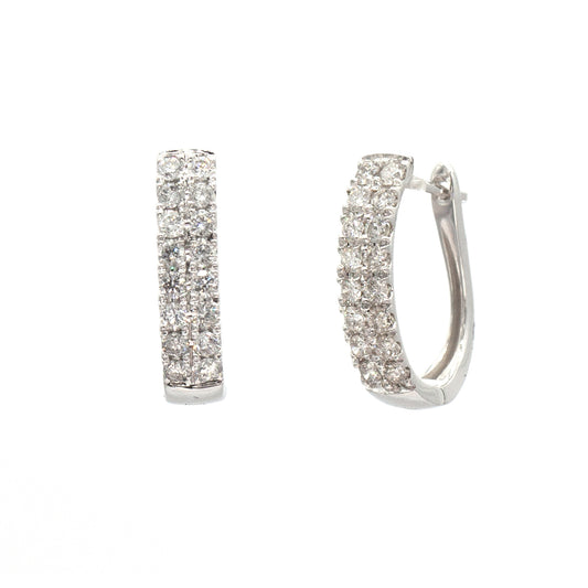 14K 1.0ct Diamond Oval Hoop Earrings