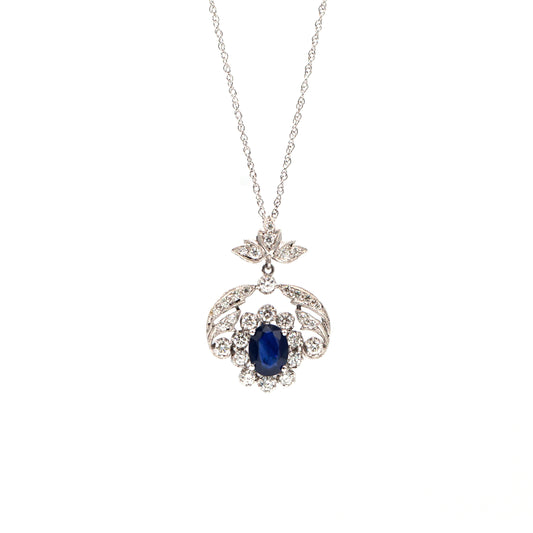 Estate Collection Diamond & Sapphire Pendant