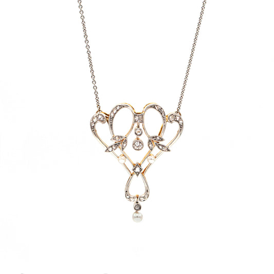 Estate Collection Late Victorian Diamond & Pearl Necklace