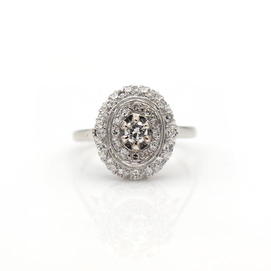 Estate Collection Antique Cluster Diamond Halo Ring