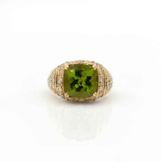 Estate Collection Diamond & Peridot Ring