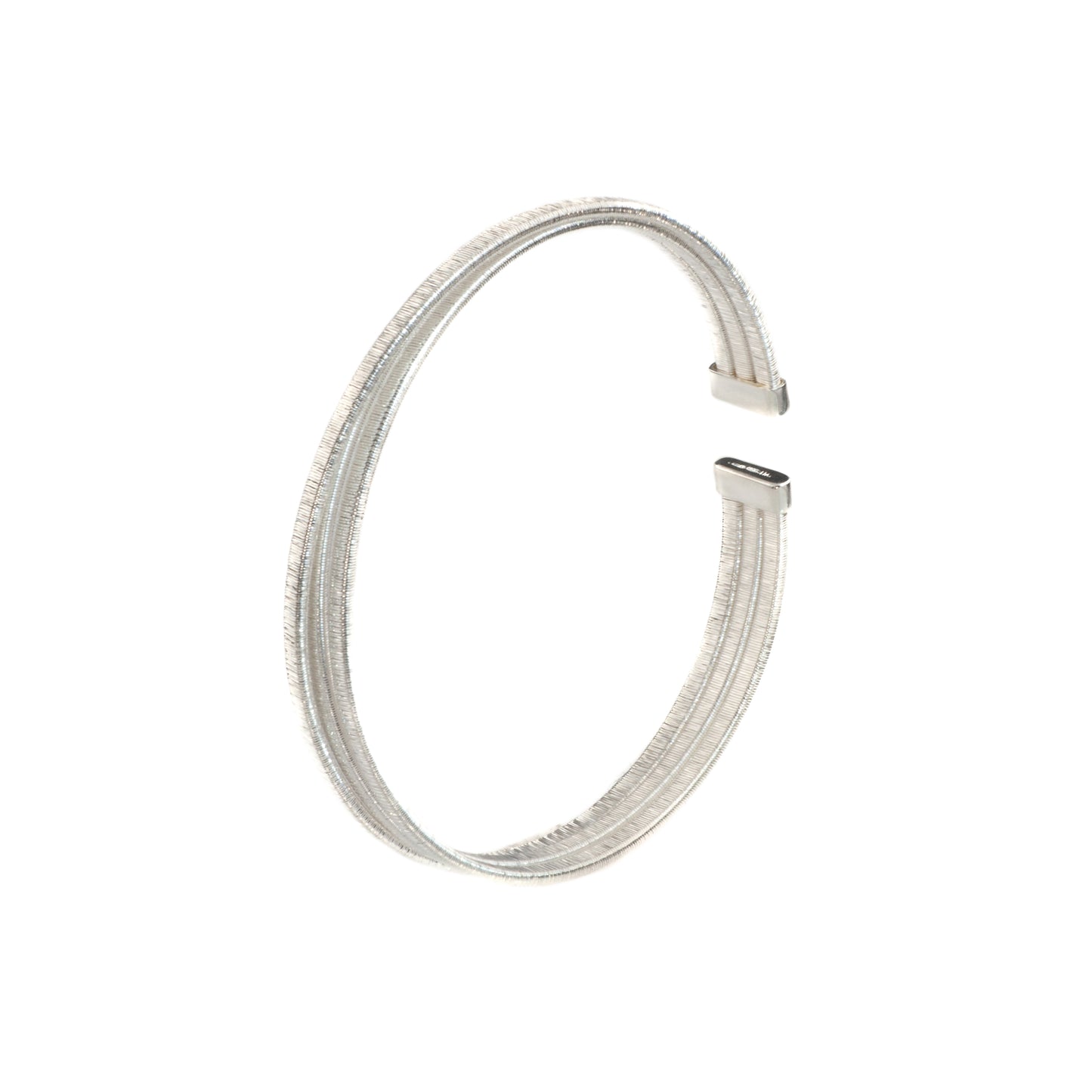 Sterling Silver "Triple Row" Wire-Wrapped Cuff Bracelet