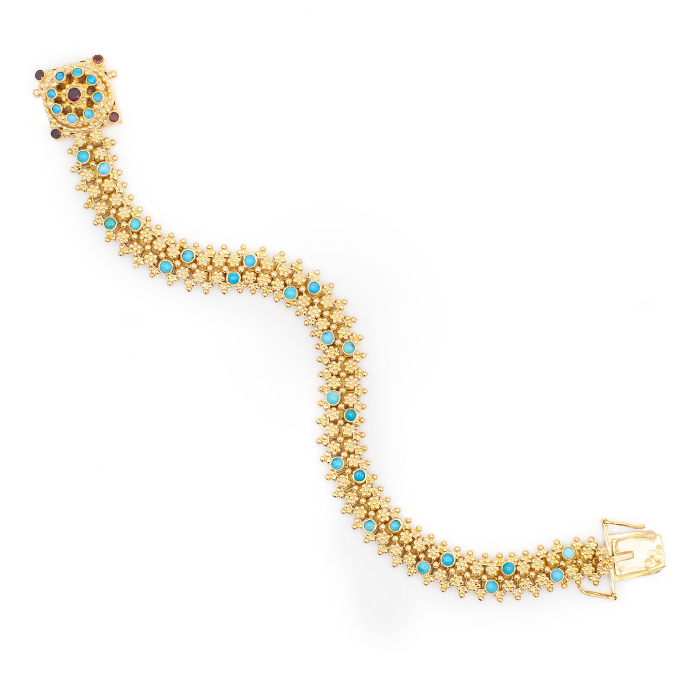 Estate Collection 1940's Turquoise & Garnet Bracelet