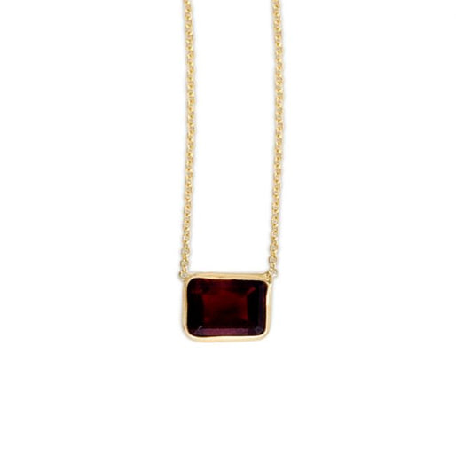 Phillip Gavriel Collection 14K Emerald Cut Garnet Necklace