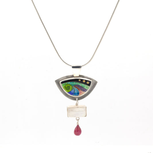 Vitrice McMurry Jewelry Sterling Silver Cloisonne Pendant
