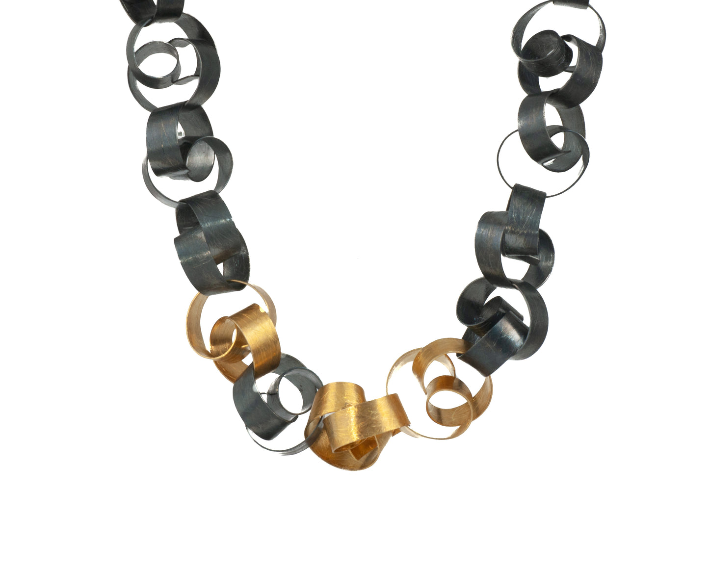 Mysterium Collection Black & Gold "Pretzel" Necklace