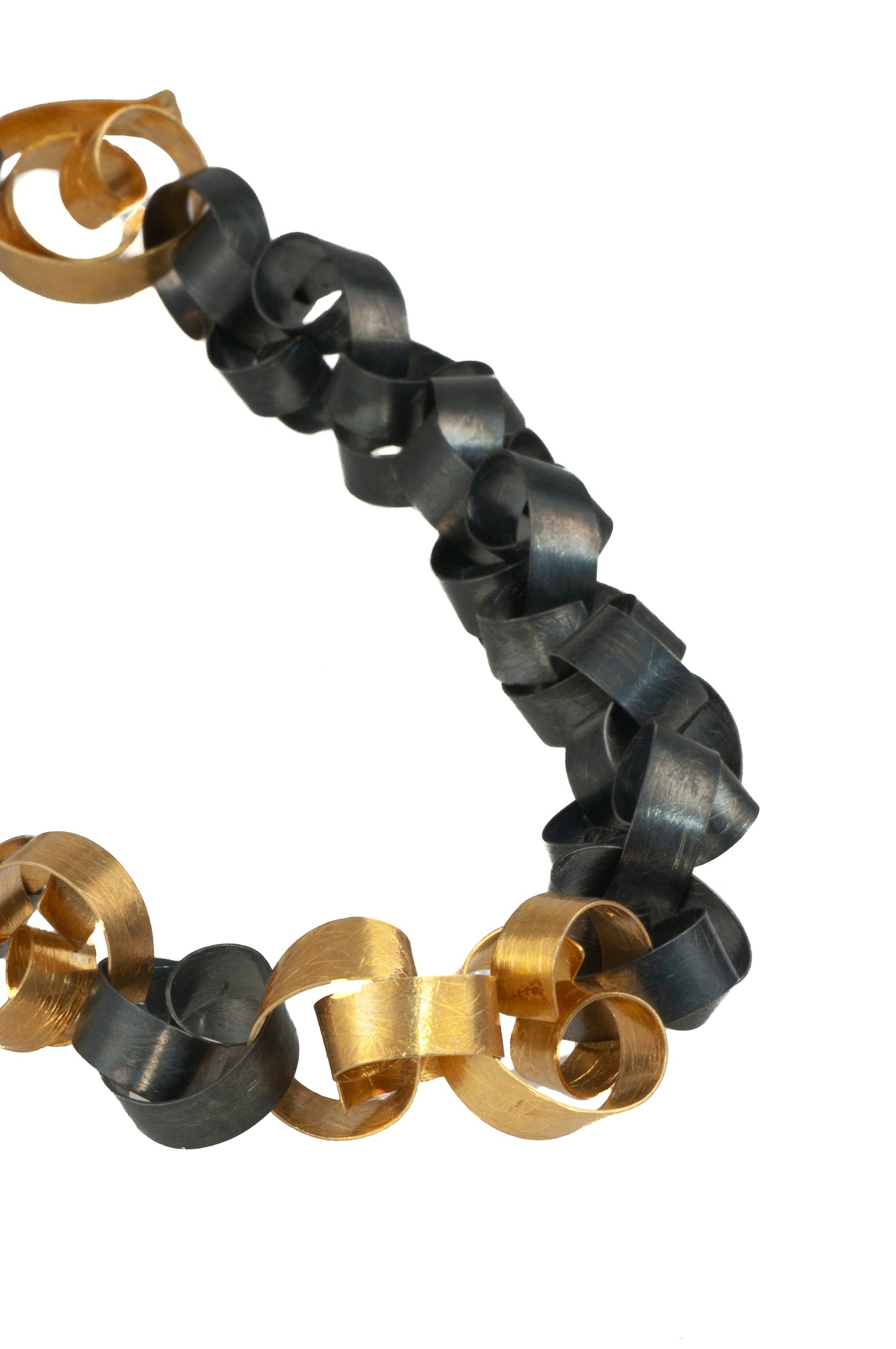 Mysterium Collection Black & Gold "Pretzel" Necklace