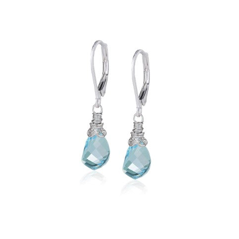 Anatoli Collection Sterling Silver Blue Topaz Earrings
