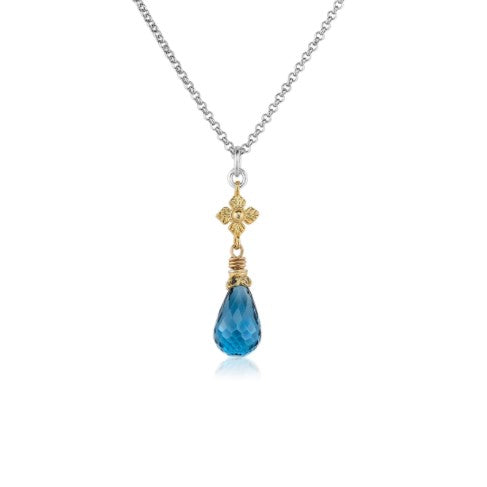 Anatoli Collection London Blue Topaz Necklace