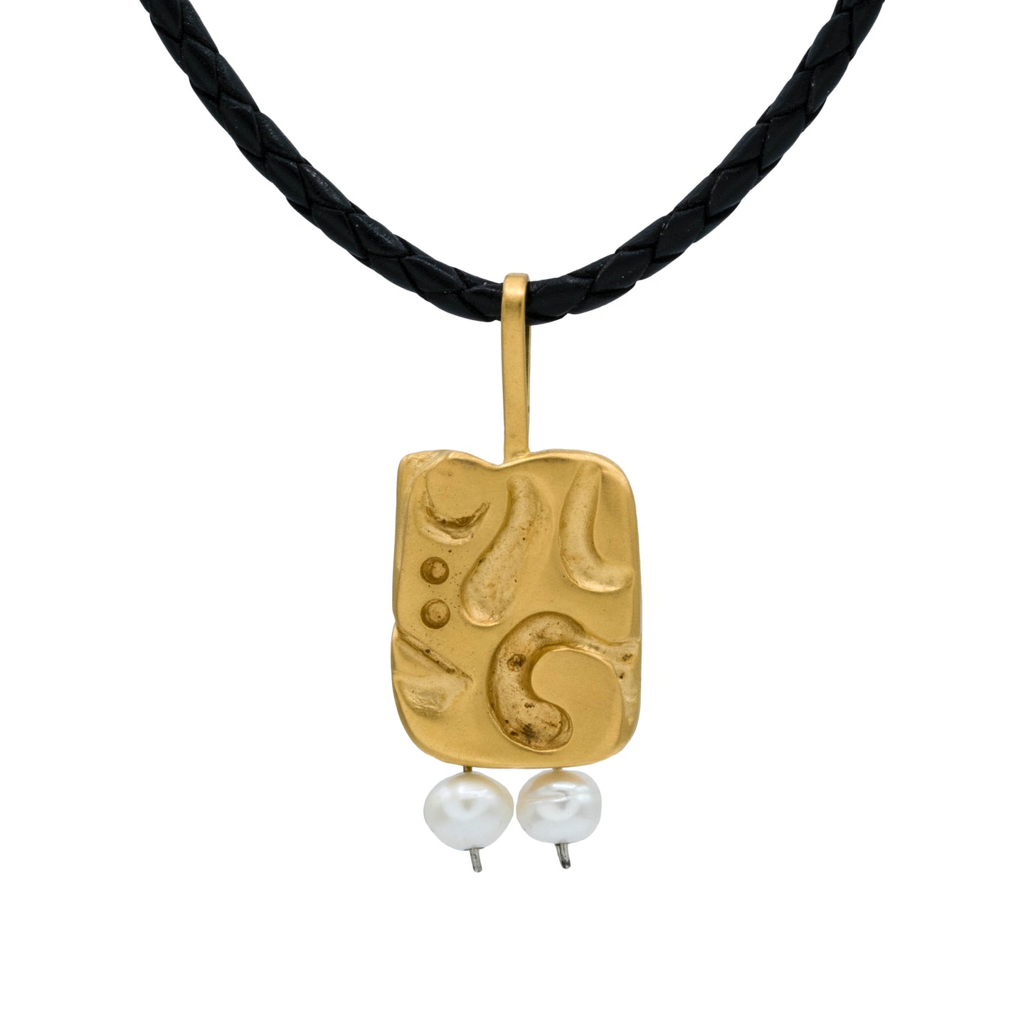 Vitrice McMurry Vermeil "Mayan Block" Pearl Pendant