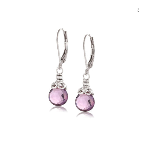 Anatoli Collection Sterling Silver Amethyst Drop Earrings
