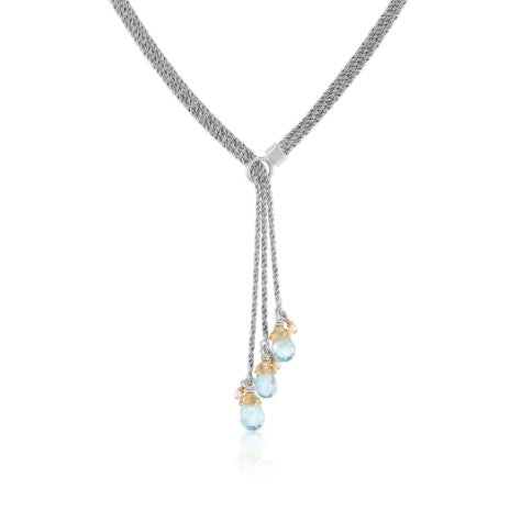 Anatoli Collection Blue Topaz Lariat Necklace