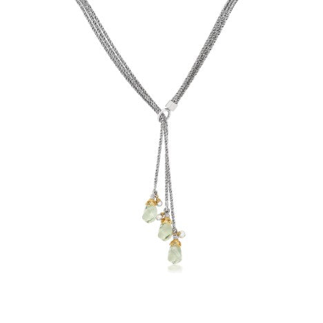 Anatoli Collection Green Amethyst Lariat Necklace