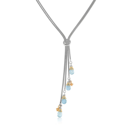 Anatoli Collection Aquamarine Lariat Necklace