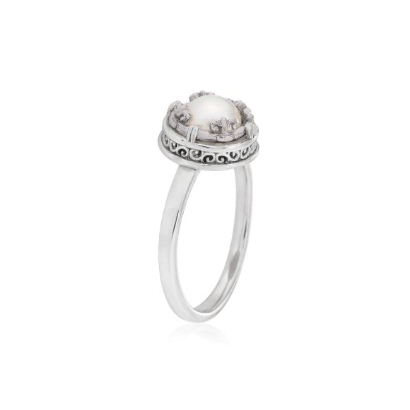 Anatoli Collection White Freshwater Pearl Ring (sml)