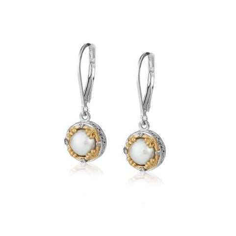 Anatoli Collection White Pearl Drop Earrings (sml)