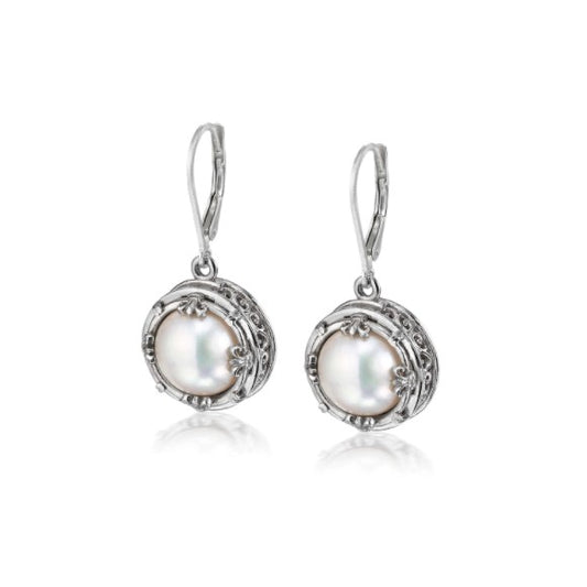 Anatoli Collection White Pearl Drop Earrings (lg)