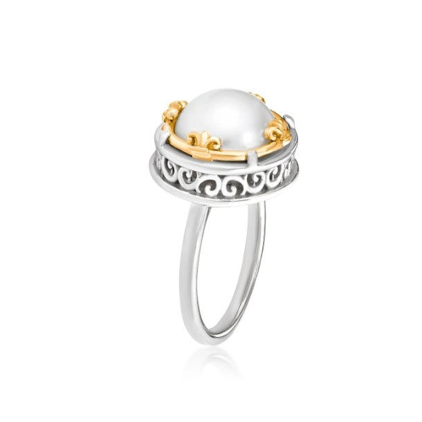 Anatoli Collection White Freshwater Pearl Ring (lg)