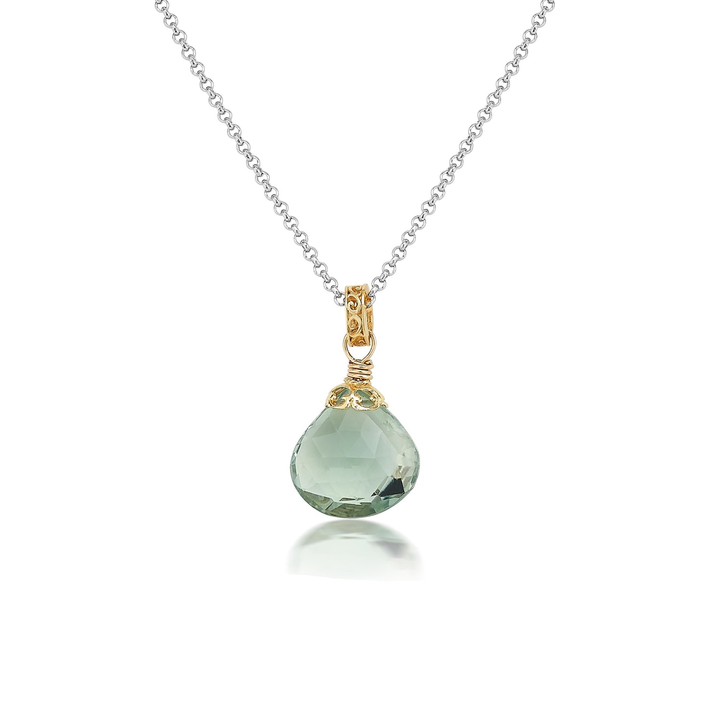 Anatoli Collection Green Amethyst Briolette Pendant