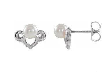 Sterling Silver Cultured Pearl Post Earrings