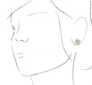 14K Yellow Gold Vintage-Inspired Diamond Stud Earrings