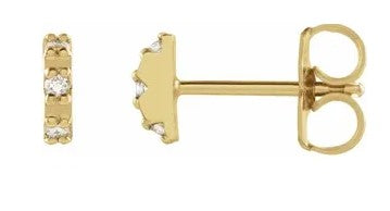 14K Yellow Gold Half-Circle Diamond Earrings
