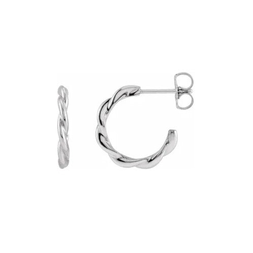 Sterling Silver Polished Twisted Hoop Earrings