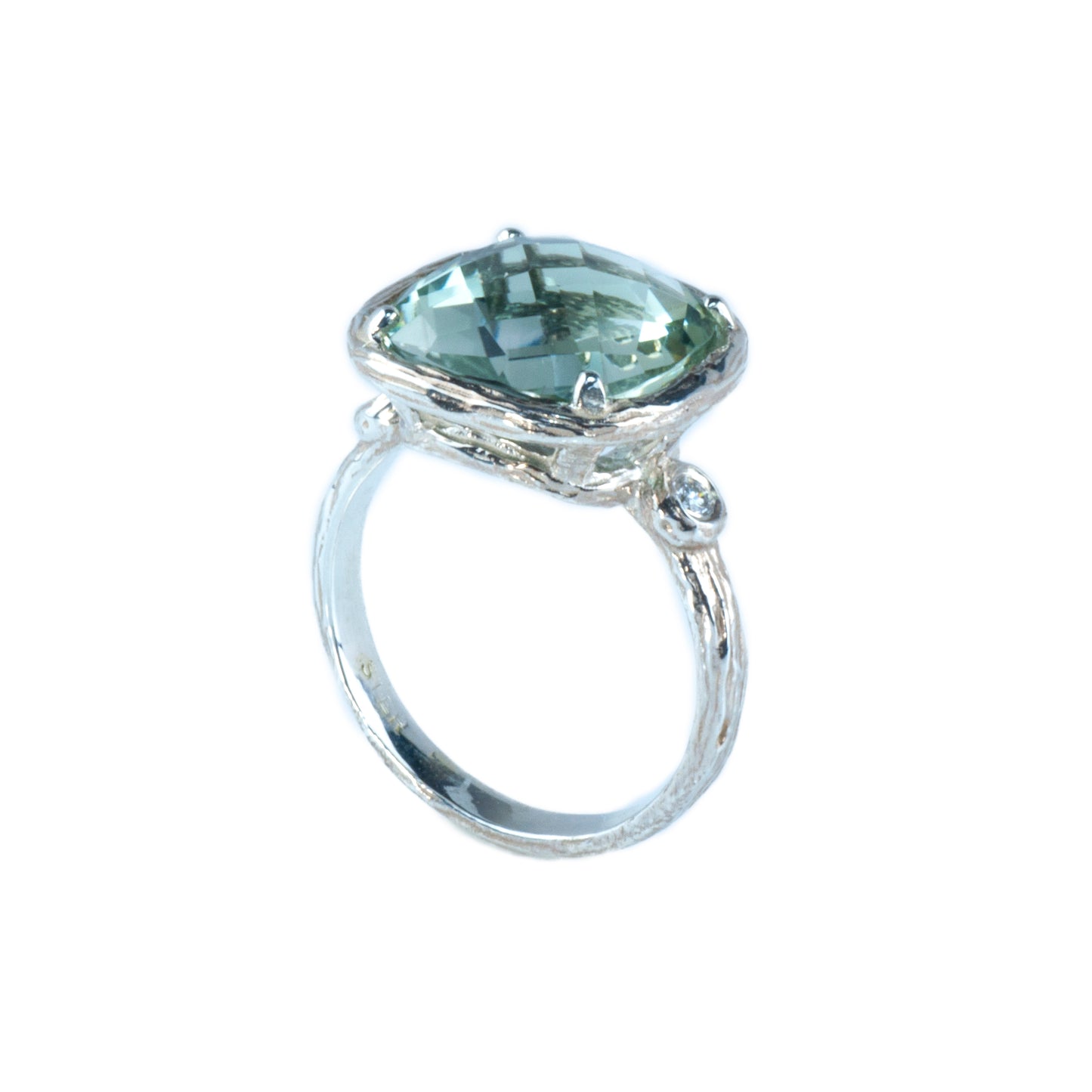 Riverbend Collection Sterling Silver Green Amethyst Ring